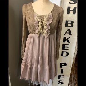 RYU Lace & Ruffle Long Sleeve Dress sz S